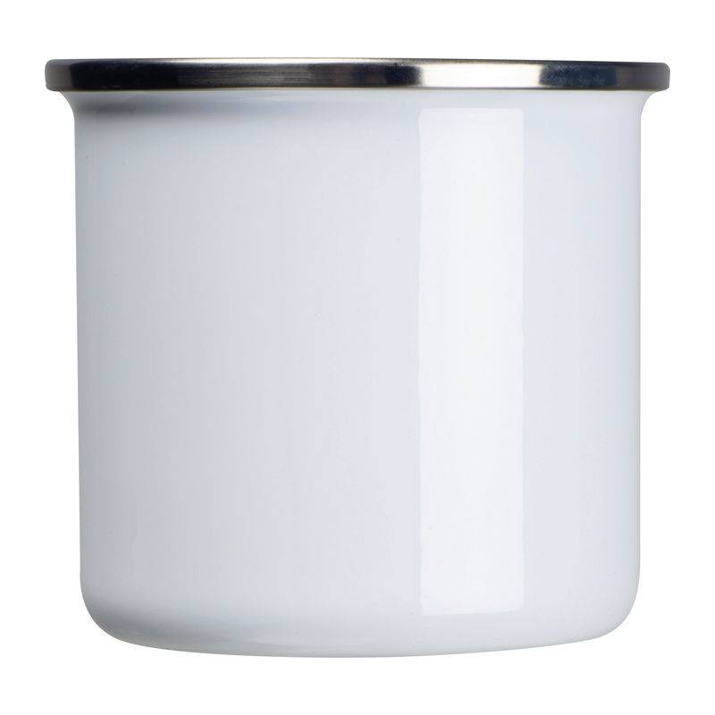 Smaltovaný retro hrnek, bílá Smaltovaný retro hrnek, bílá