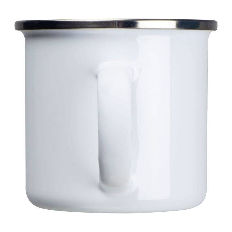 Smaltovaný retro hrnek, bílá Smaltovaný retro hrnek, bílá