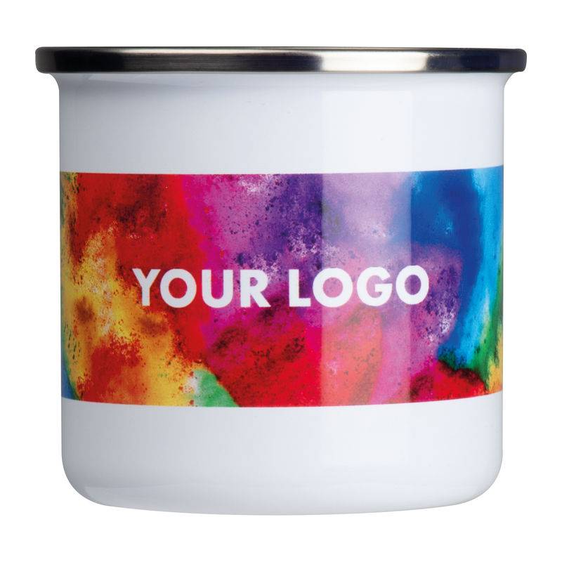 Smaltovaný retro hrnek, bílá Smaltovaný retro hrnek, bílá