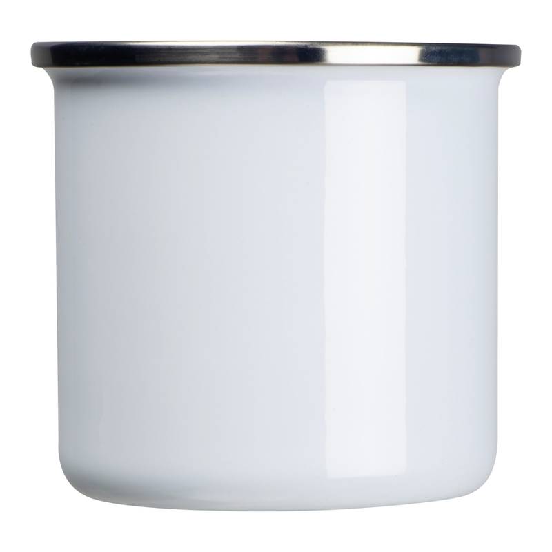 Smaltovaný retro hrnek, bílá Smaltovaný retro hrnek, bílá