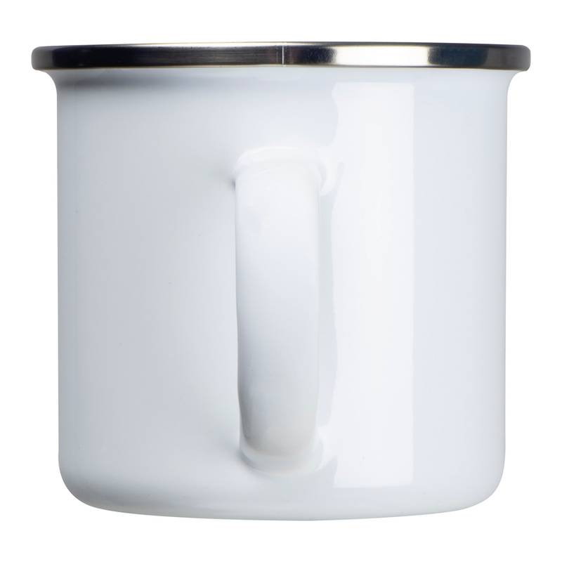 Smaltovaný retro hrnek, bílá Smaltovaný retro hrnek, bílá