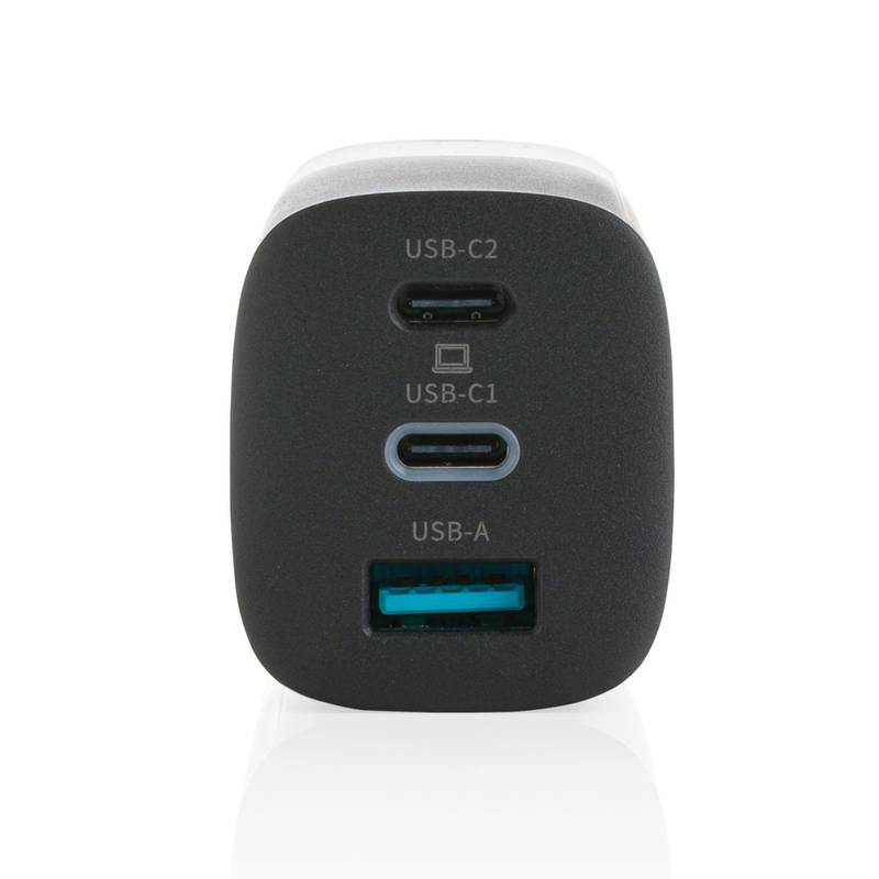 Philips 65W ultra rýchla PD 3-portová USB stenová nabíjačka, čierna Philips 65W ultra rýchla PD 3-portová USB stenová nabíjačka, čierna