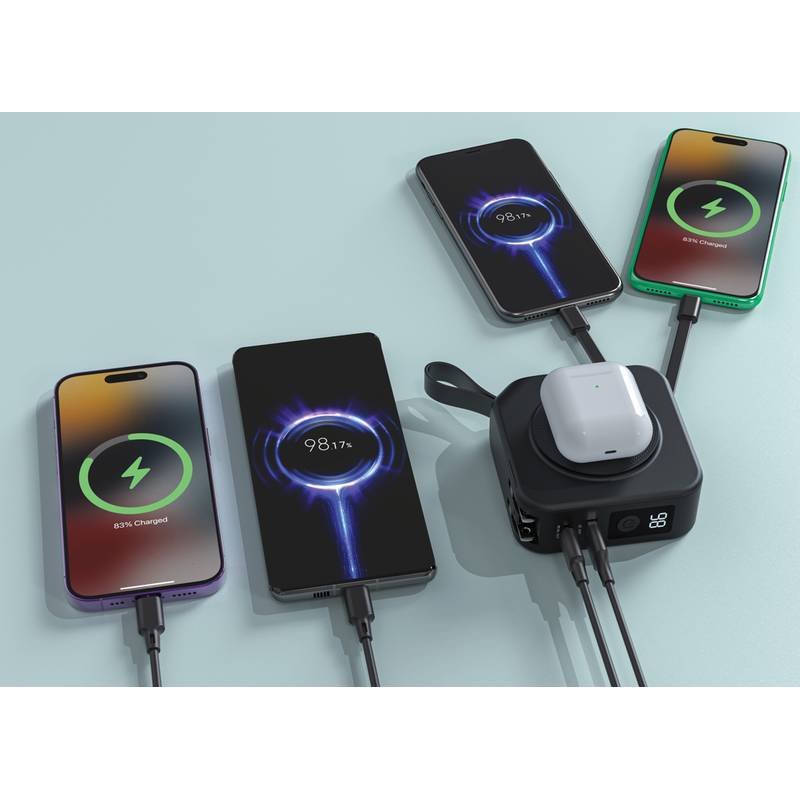 Nabíjačka Urban Vitamin Saratoga 5 in 1, čierna Nabíjačka Urban Vitamin Saratoga 5 in 1, čierna