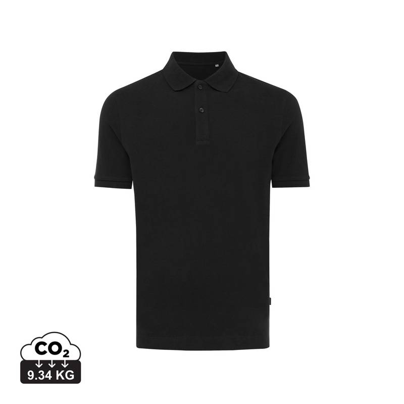 Polo tričko Iqoniq Yosemite z recykl. bavlny, 4XL, čierna Polo tričko Iqoniq Yosemite z recykl. bavlny, 4XL, čierna