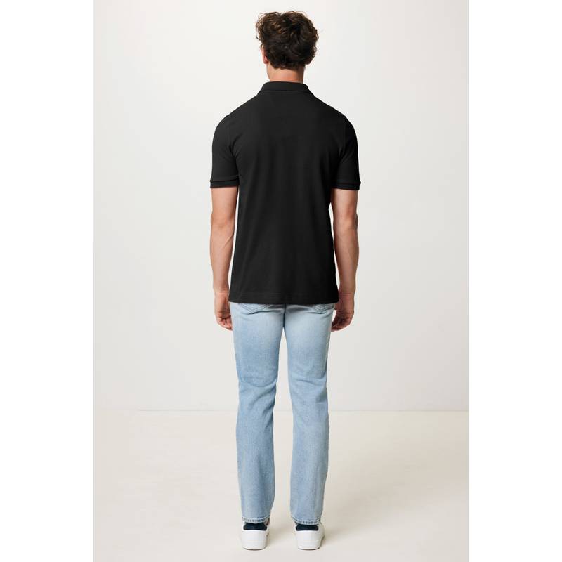 Polo tričko Iqoniq Yosemite z recykl. bavlny, 4XL, čierna Polo tričko Iqoniq Yosemite z recykl. bavlny, 4XL, čierna