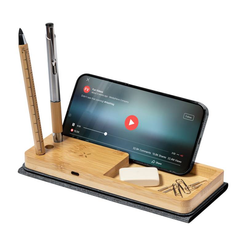 Hossian podložka pod myš s bezdrátovou nabíječkou, šedá tmavá Hossian podložka pod myš s bezdrátovou nabíječkou, šedá tmavá