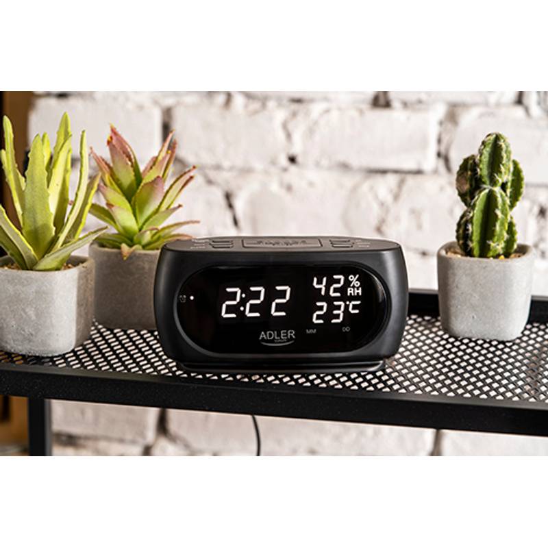LED hodiny s teplomerom, čierna, ADLER AD1186 LED hodiny s teplomerom, čierna, ADLER AD1186
