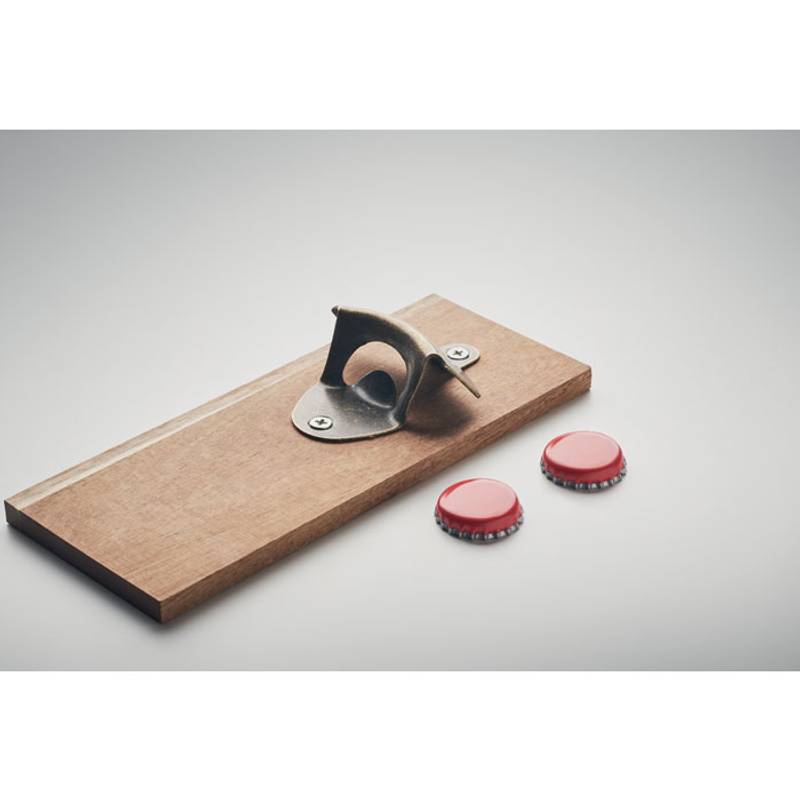 Nástěnný otvírák na lahve, hnědá wood Nástěnný otvírák na lahve, hnědá wood