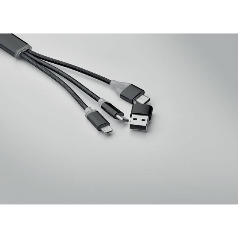 Nabíjecí kabel 4v1, typ C, černá Nabíjecí kabel 4v1, typ C, černá