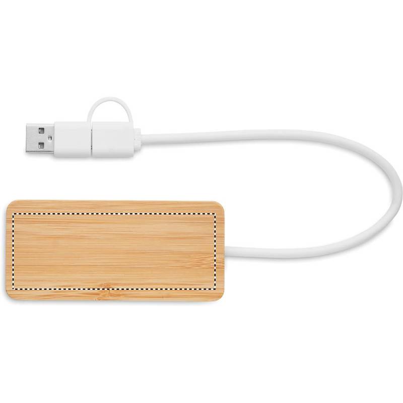 Bambusový USB rozbočovač, hnědá wood Bambusový USB rozbočovač, hnědá wood