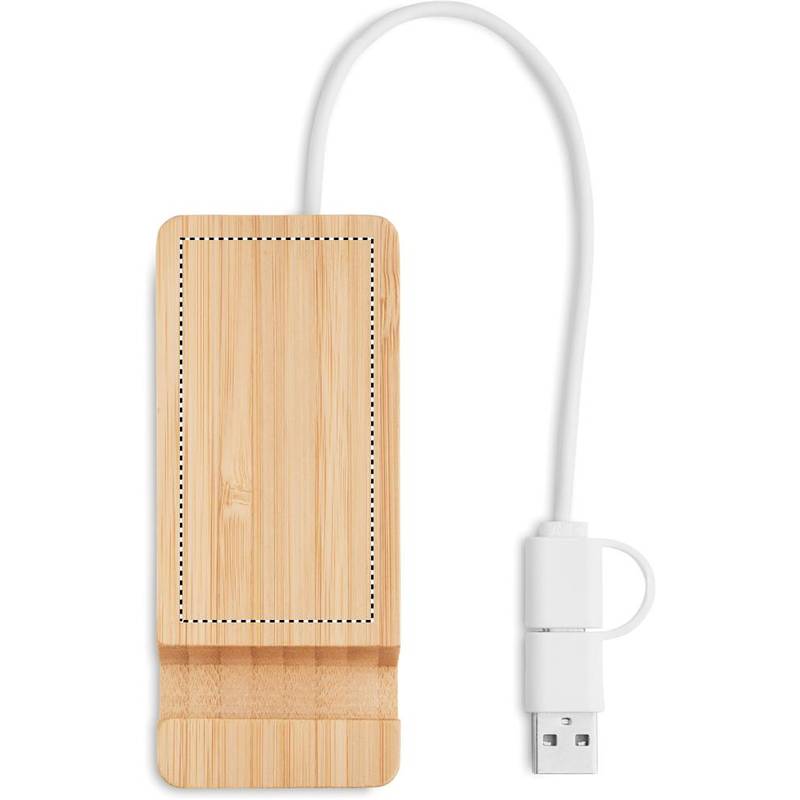 Bambusový USB rozbočovač, hnědá wood Bambusový USB rozbočovač, hnědá wood