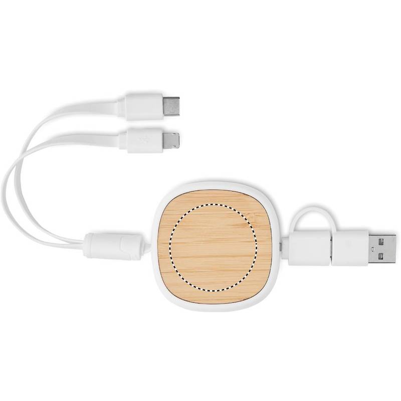 Výsuvný nabíjací USB kábel, biela Výsuvný nabíjací USB kábel, biela