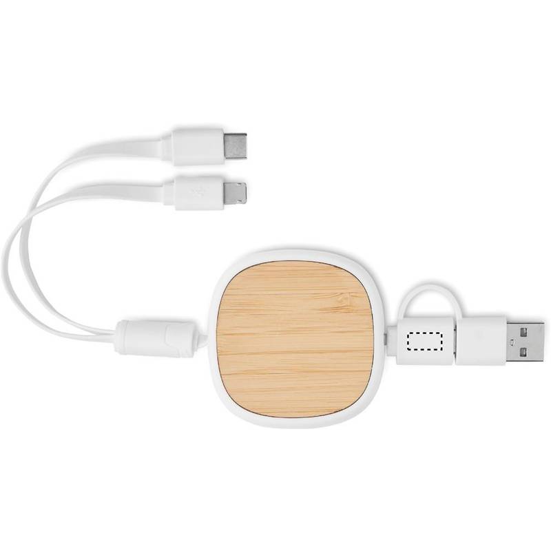 Výsuvný nabíjací USB kábel, biela Výsuvný nabíjací USB kábel, biela