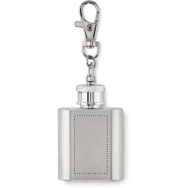 Přívěsek na klíče, placatka, šedá stříbrná Přívěsek na klíče, placatka, šedá stříbrná