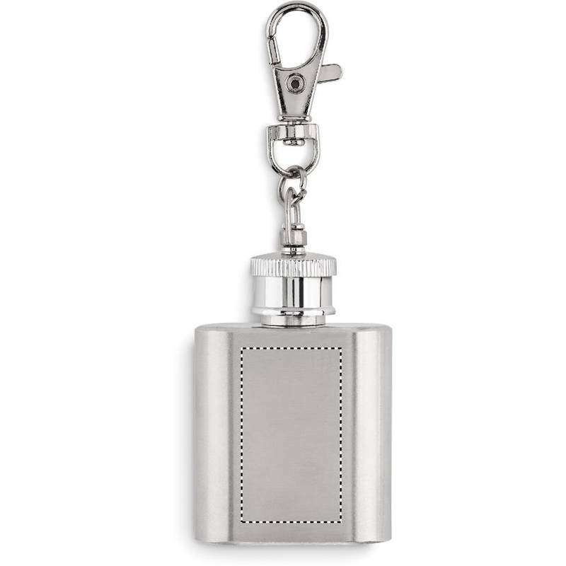 Přívěsek na klíče, placatka, šedá stříbrná Přívěsek na klíče, placatka, šedá stříbrná