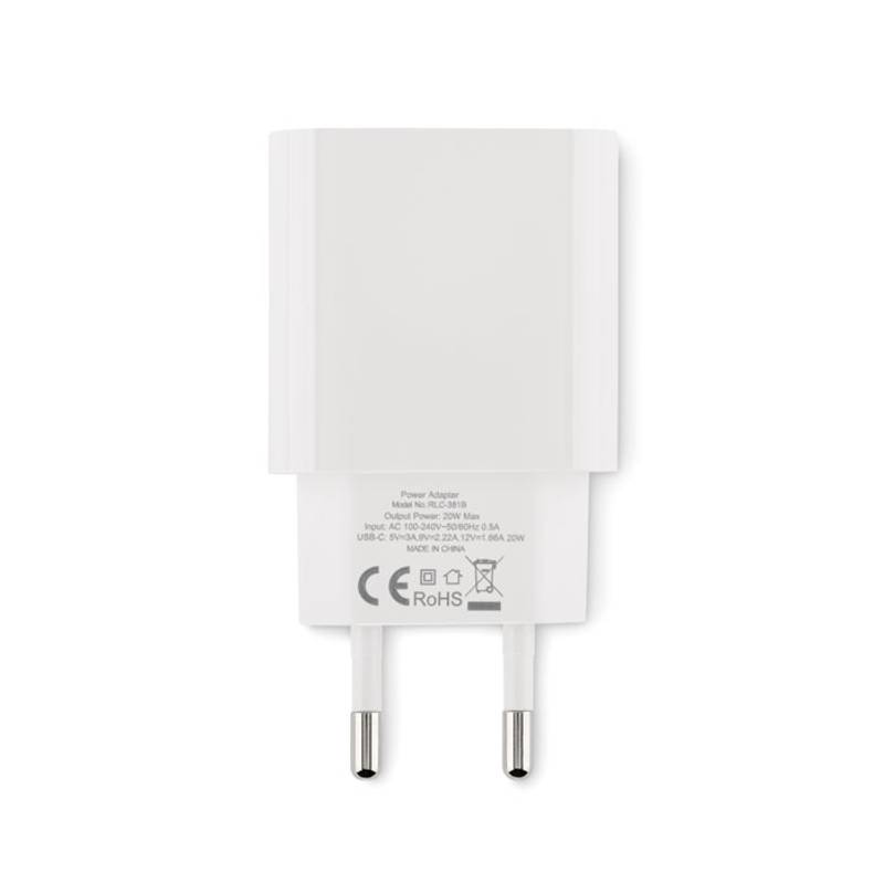 20W 2portová USB nabíječka, bílá 20W 2portová USB nabíječka, bílá