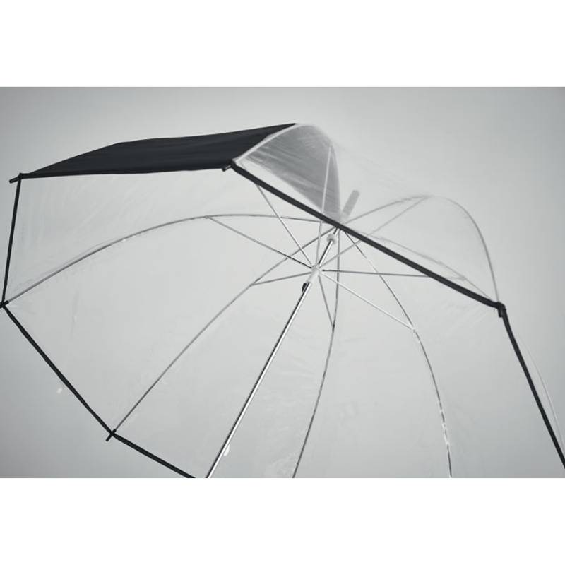 Průhledný 23palcový deštník, černá Průhledný 23palcový deštník, černá