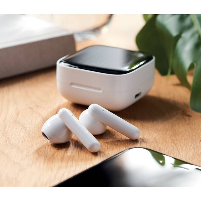 Sluchátka se solár. nabíječkou, bílá Sluchátka se solár. nabíječkou, bílá