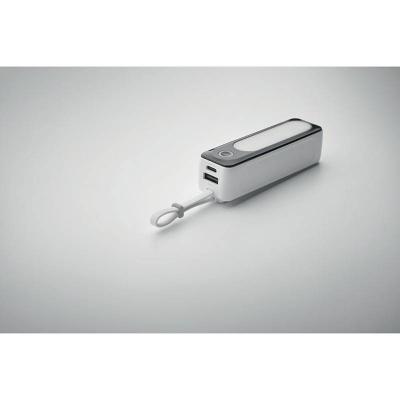 Power banka 5000 mAh a COB, bílá Power banka 5000 mAh a COB, bílá