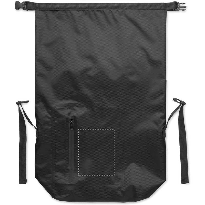 Vodotěsný rolovací RPET batoh, černá Vodotěsný rolovací RPET batoh, černá