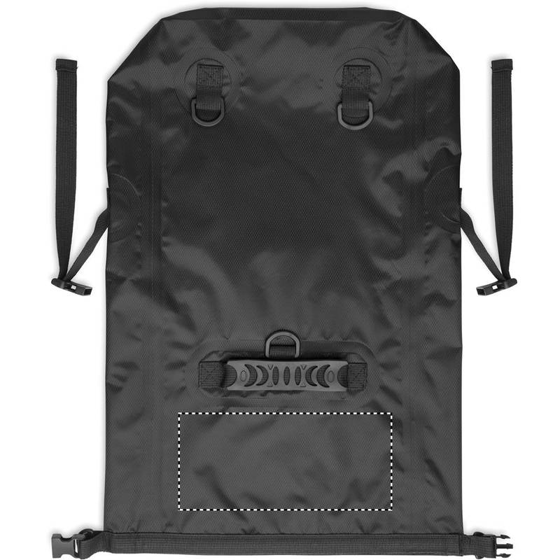 Vodotěsný rolovací RPET batoh, černá Vodotěsný rolovací RPET batoh, černá