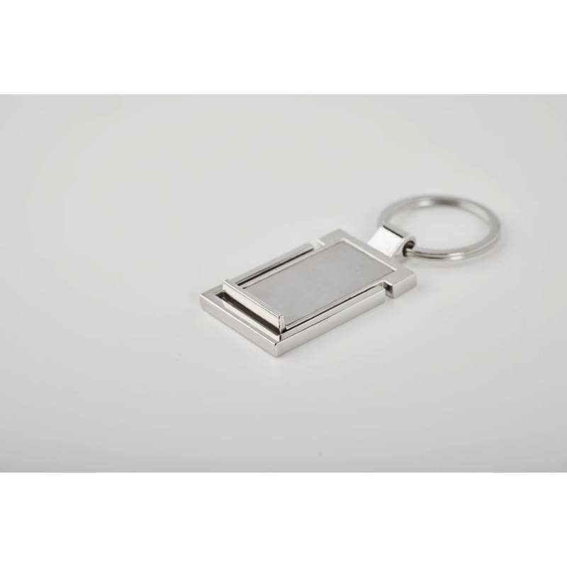 Kľúčenka a stojan na telefón, sivá strieborná Kľúčenka a stojan na telefón, sivá strieborná