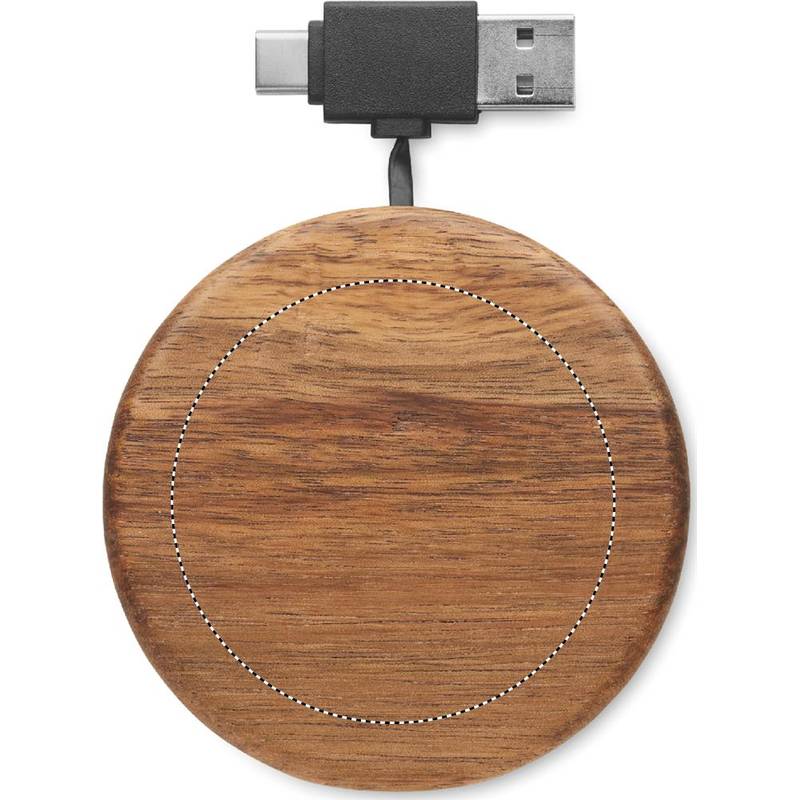 Bezdrátová nabíječka 15W, hnědá wood Bezdrátová nabíječka 15W, hnědá wood