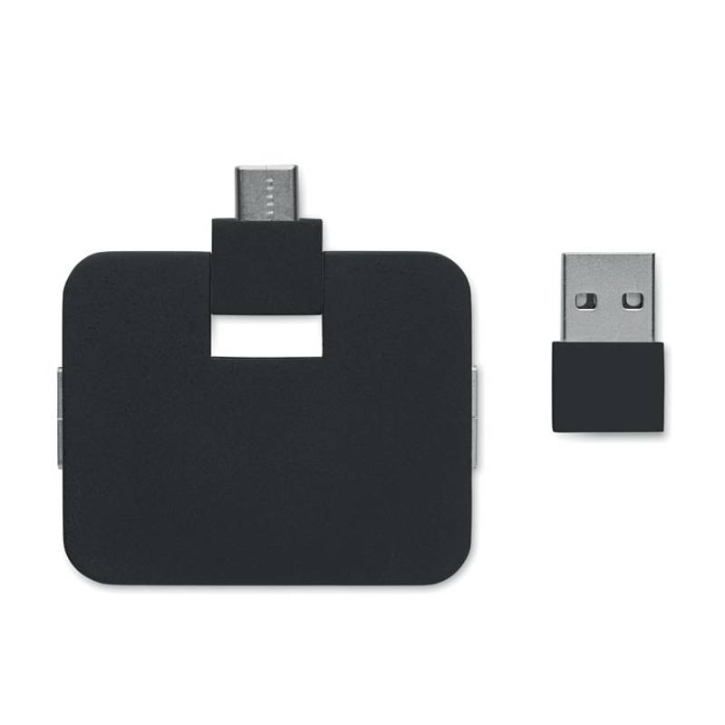 4portový USB rozbočovač, černá 4portový USB rozbočovač, černá