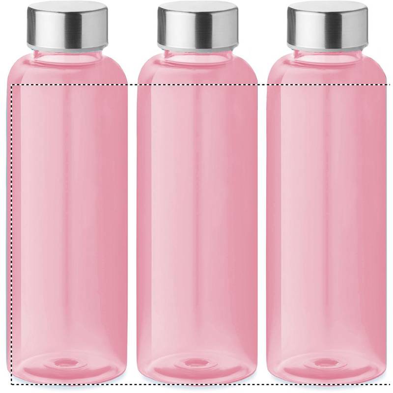 RPET fľaša 500ml, ružová transparentná RPET fľaša 500ml, ružová transparentná