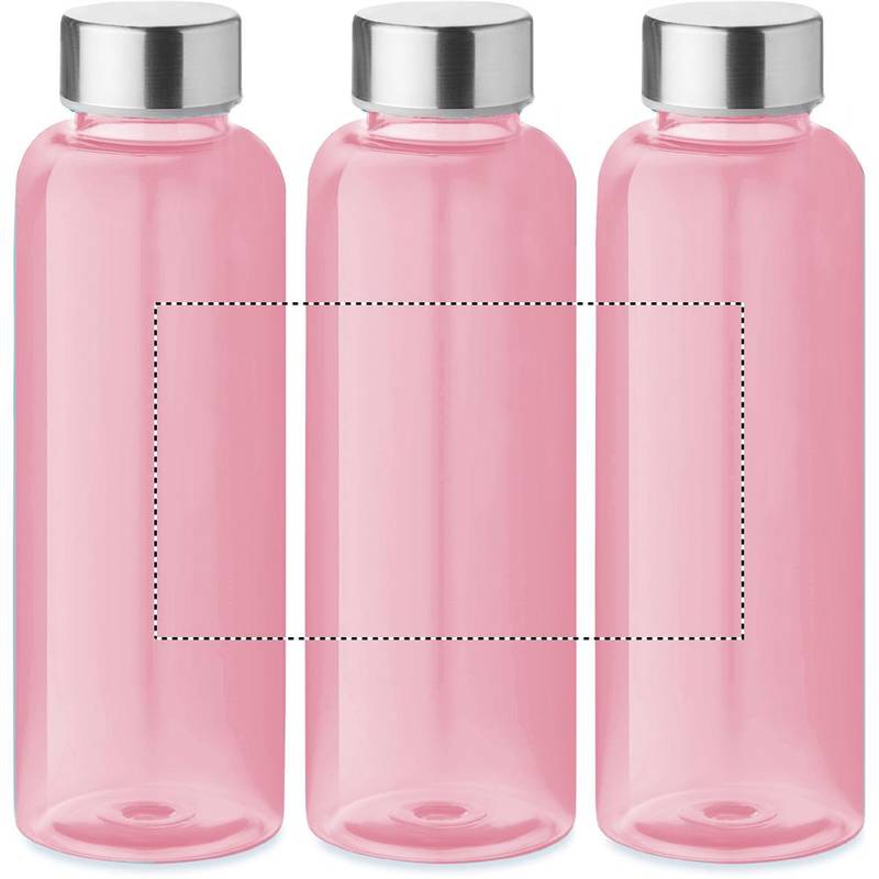 RPET fľaša 500ml, ružová transparentná RPET fľaša 500ml, ružová transparentná