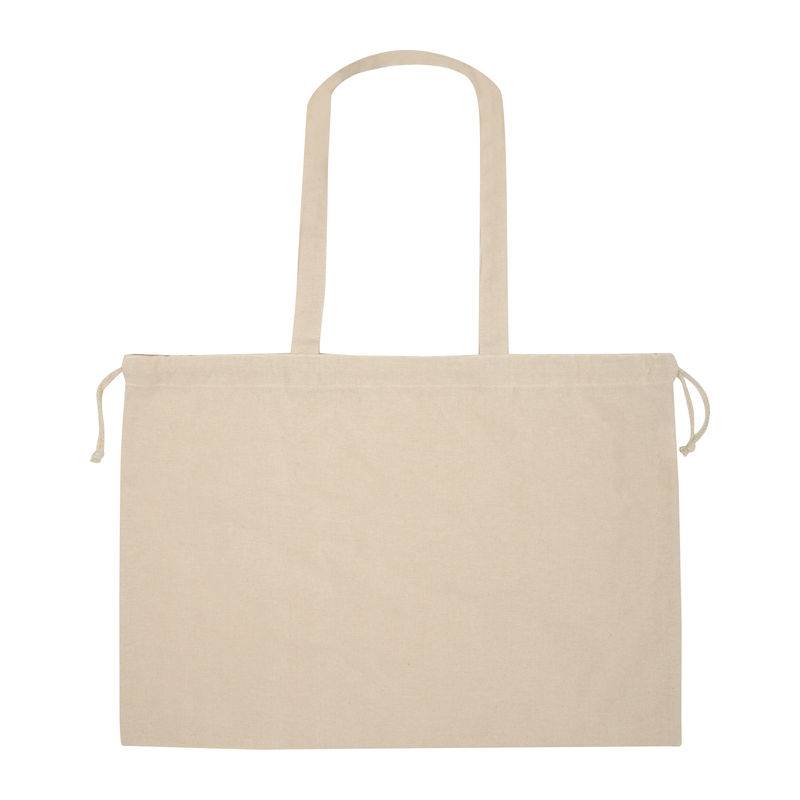 Nákupní taška z organické bavlny (GOTS) s uzavařem, hnědá béžová Nákupní taška z organické bavlny (GOTS) s uzavařem, hnědá béžová