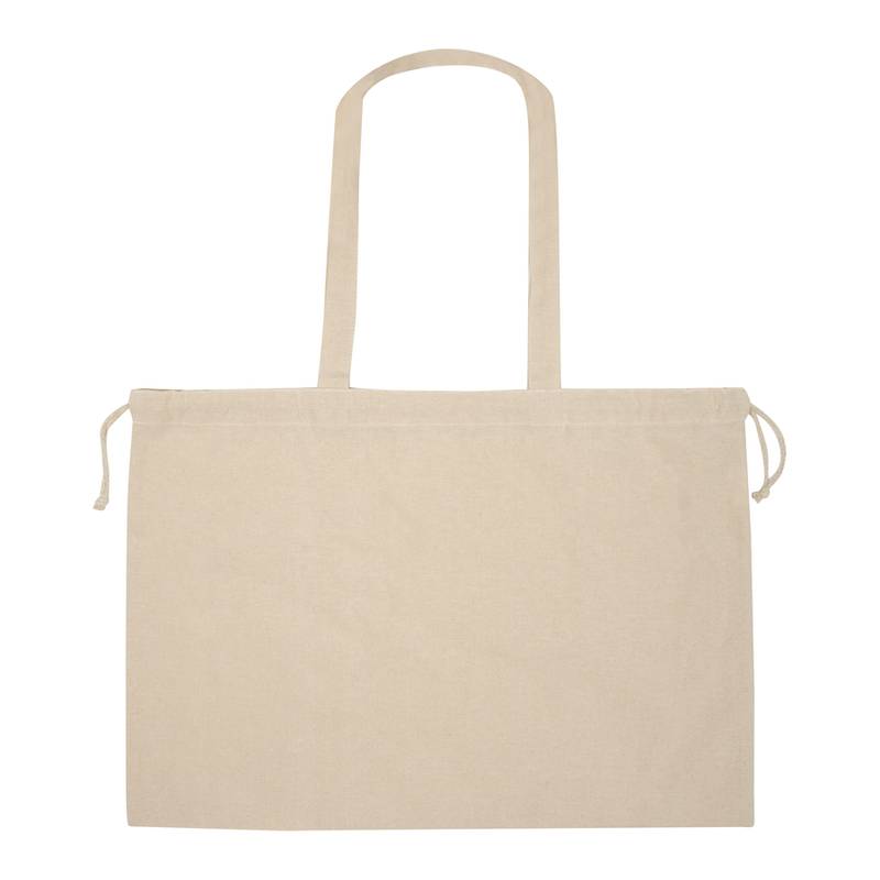 Nákupní taška z organické bavlny (GOTS) s uzavařem, hnědá béžová Nákupní taška z organické bavlny (GOTS) s uzavařem, hnědá béžová