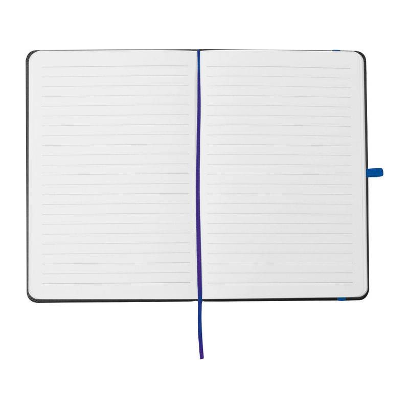 Poznámkový blok A5 s barevným gravírem, modrá Poznámkový blok A5 s barevným gravírem, modrá