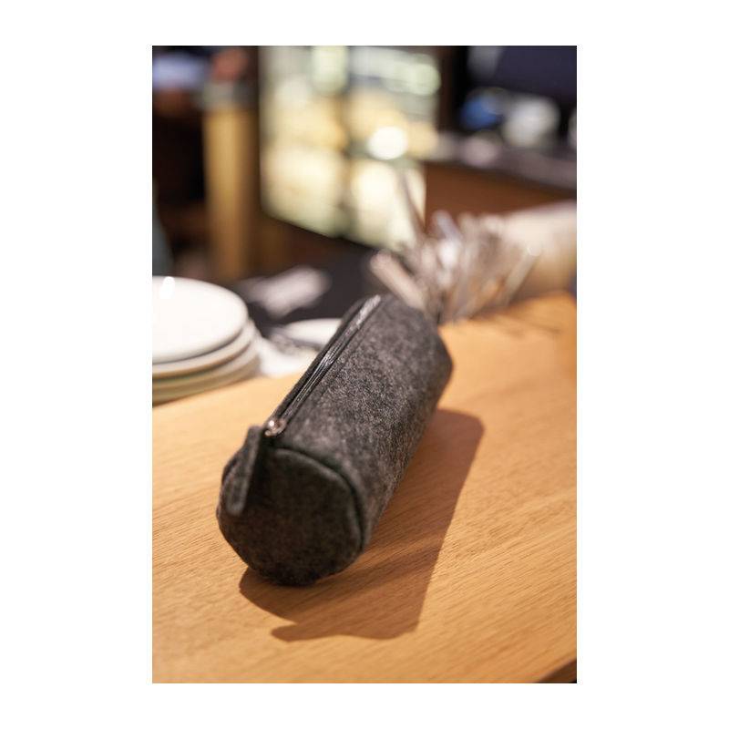 RPET plst, pouzdro na tužky, šedá stříbrná RPET plst, pouzdro na tužky, šedá stříbrná