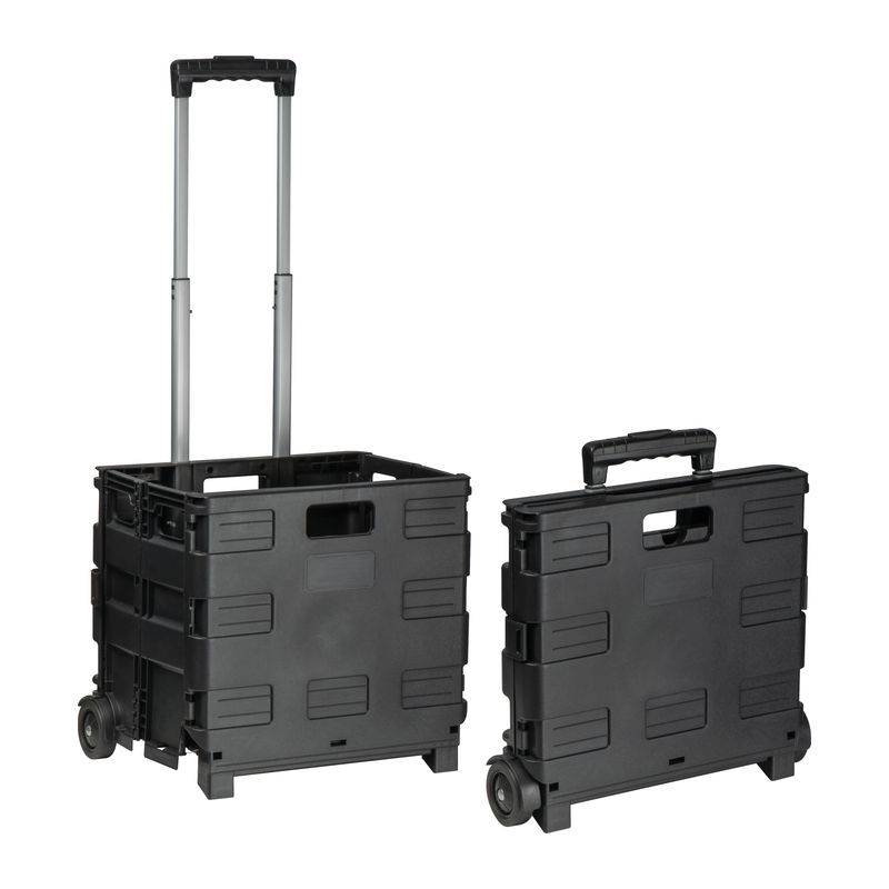 Skládací nákupní vozík, černá 32 L Skládací nákupní vozík, černá 32 L