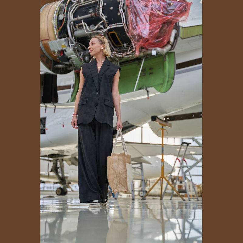 Jutová taška s přední kapsou, hnědá béžová Jutová taška s přední kapsou, hnědá béžová