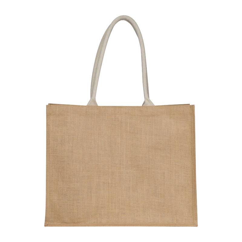 Jutová taška s přední kapsou, hnědá béžová Jutová taška s přední kapsou, hnědá béžová