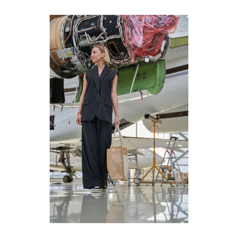 Jutová taška s přední kapsou, hnědá béžová Jutová taška s přední kapsou, hnědá béžová