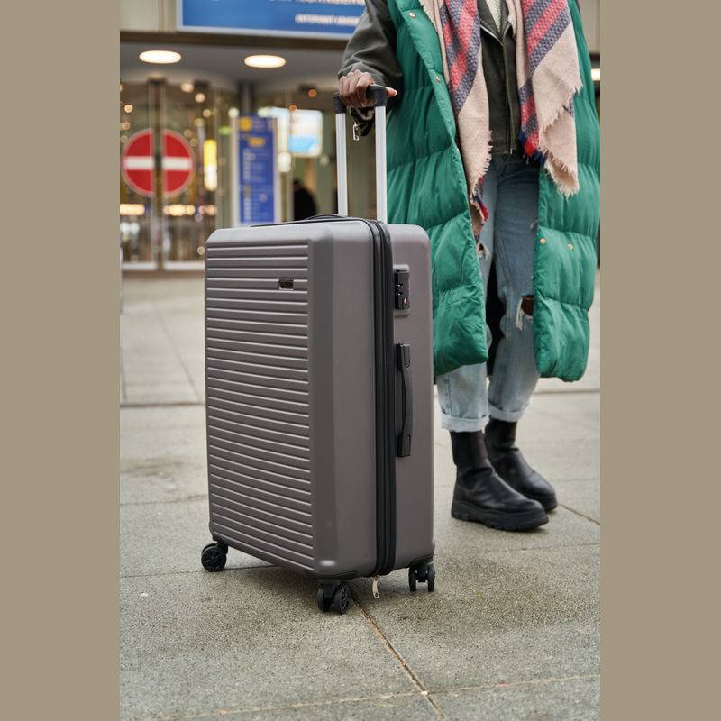 Sada kufříků, 3dílná, šedá stříbrná Sada kufříků, 3dílná, šedá stříbrná