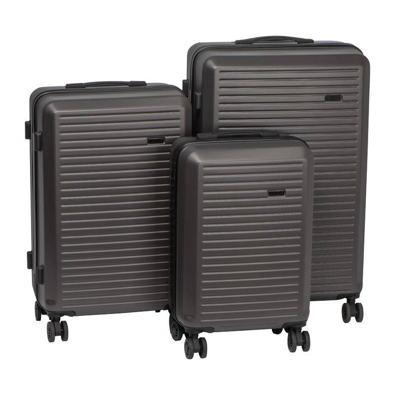 Sada kufříků, 3dílná, šedá stříbrná Sada kufříků, 3dílná, šedá stříbrná