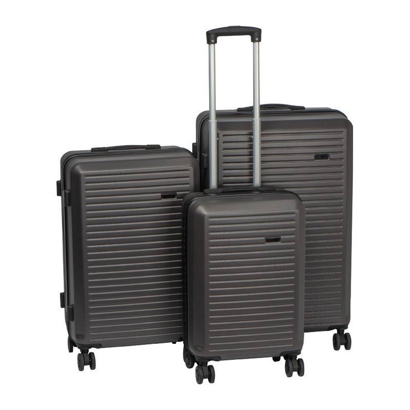 Sada kufříků, 3dílná, šedá stříbrná Sada kufříků, 3dílná, šedá stříbrná