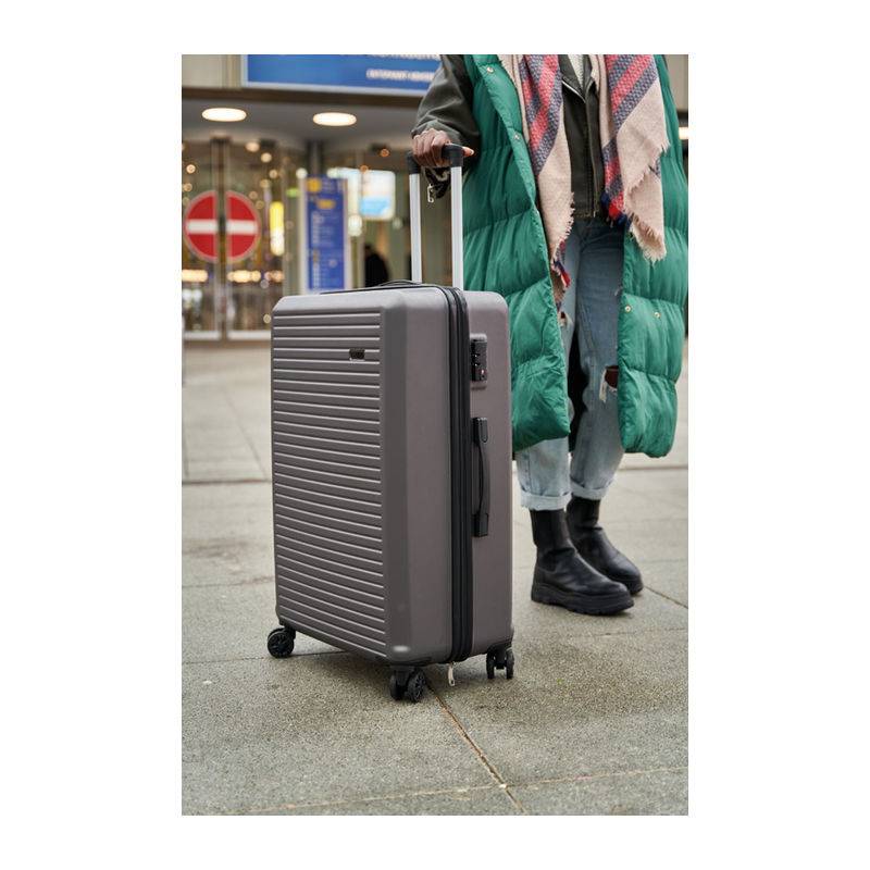 Sada kufříků, 3dílná, šedá stříbrná Sada kufříků, 3dílná, šedá stříbrná