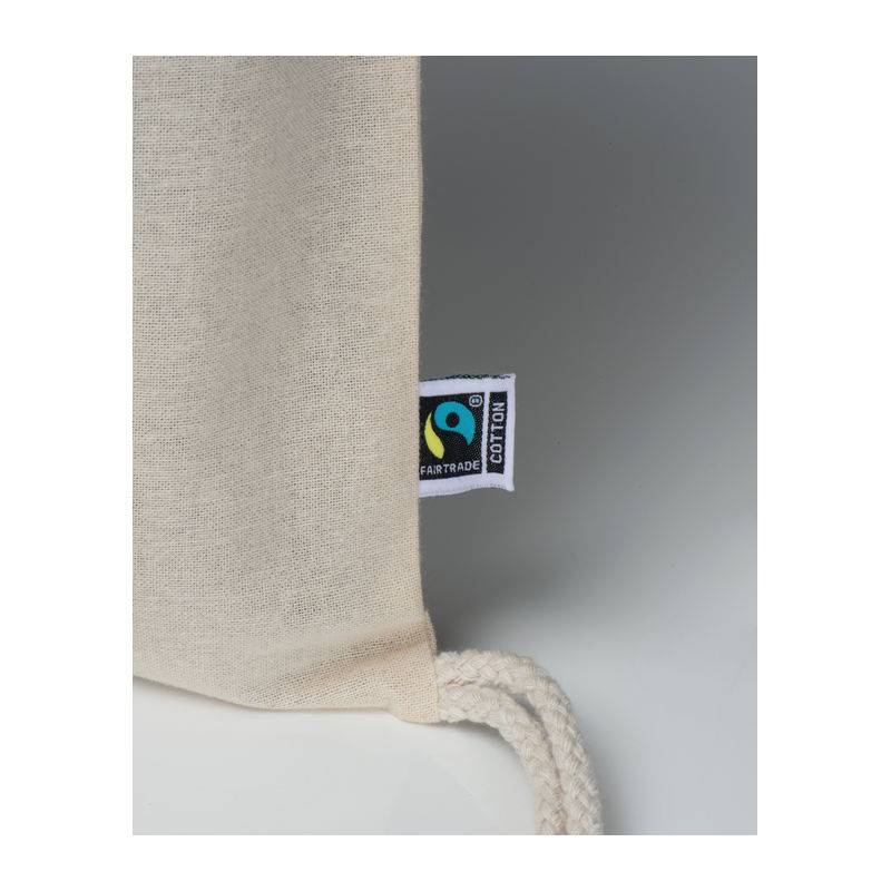 Bavlněný sportovní sáček Fairtrade, hnědá béžová Bavlněný sportovní sáček Fairtrade, hnědá béžová