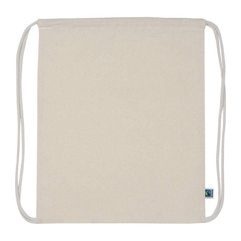 Bavlněný sportovní sáček Fairtrade, hnědá béžová Bavlněný sportovní sáček Fairtrade, hnědá béžová