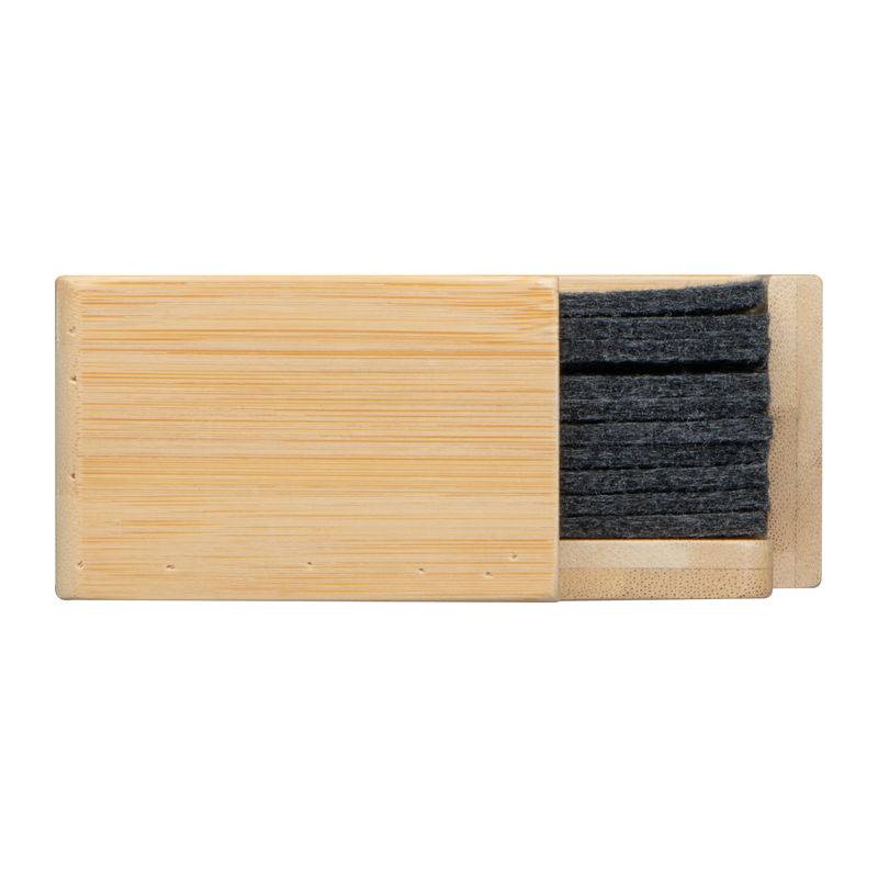 15 plstených podložiek v bambusovom stojane, sivá - hnedá 15 plstených podložiek v bambusovom stojane, sivá - hnedá