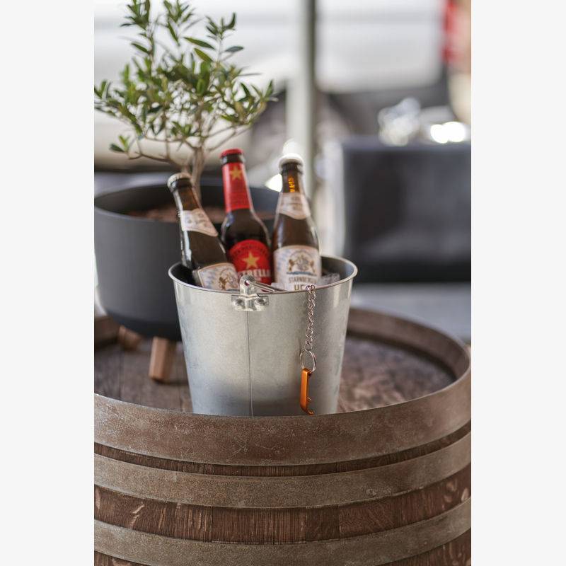 Zinkový kbelík s otvírákem na láhve, šedá 6000ml Zinkový kbelík s otvírákem na láhve, šedá 6000ml