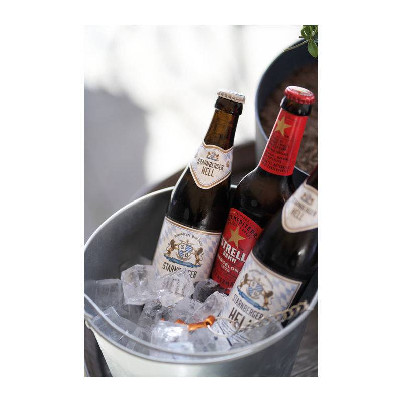 Zinkový kbelík s otvírákem na láhve, šedá 6000ml Zinkový kbelík s otvírákem na láhve, šedá 6000ml