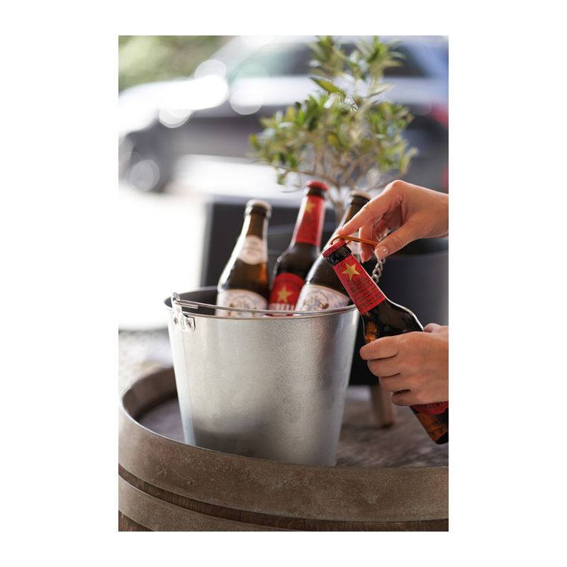 Zinkový kbelík s otvírákem na láhve, šedá 6000ml Zinkový kbelík s otvírákem na láhve, šedá 6000ml
