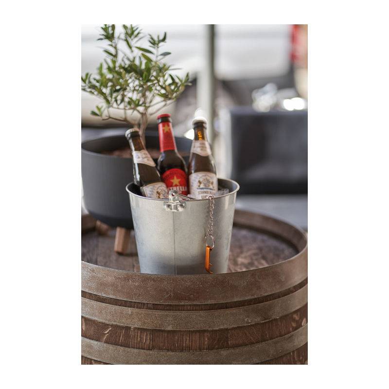 Zinkový kbelík s otvírákem na láhve, šedá 6000ml Zinkový kbelík s otvírákem na láhve, šedá 6000ml