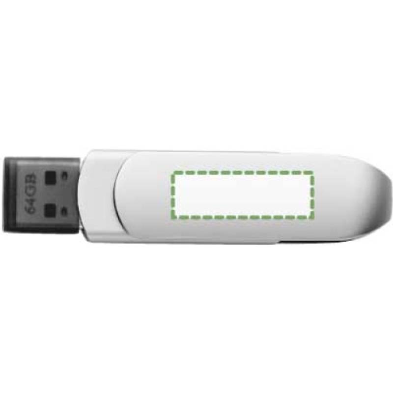 USB kľúč zo zliatiny zinku Harlow, sivá strieborná USB kľúč zo zliatiny zinku Harlow, sivá strieborná